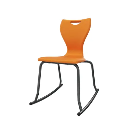 En Rock Educational Chair - Size 5 - Black Frame - Mandarin Orange